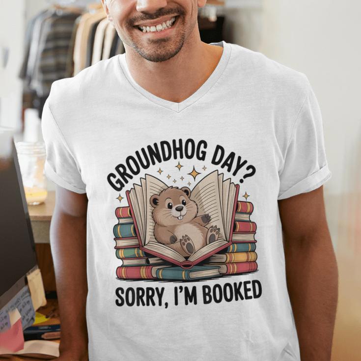 Groundhog Day Librarian Book Lover Reader Library Men's V-Neck T-Shirt