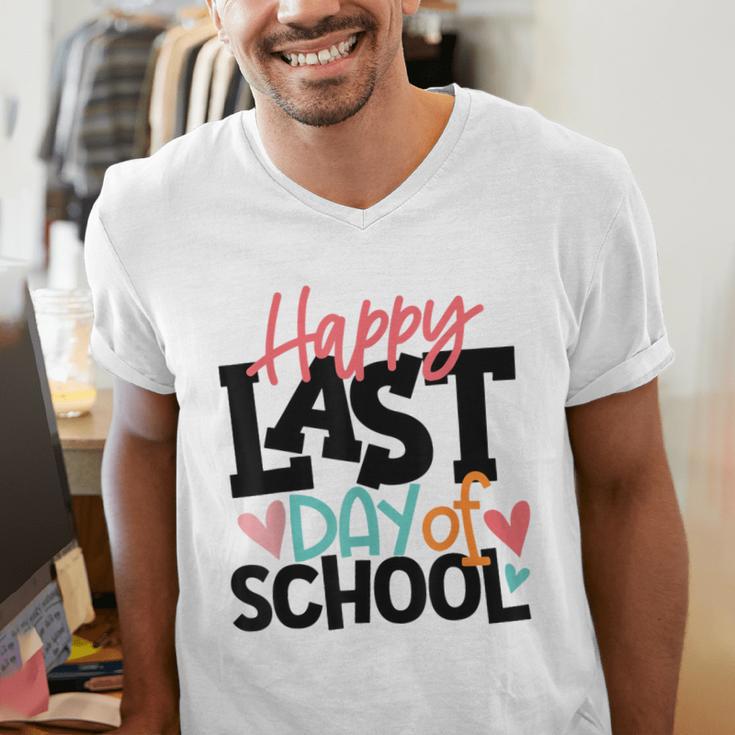 Happy Last Day Of School Kids Teacher Student Graduation Men's V-Neck T-Shirt