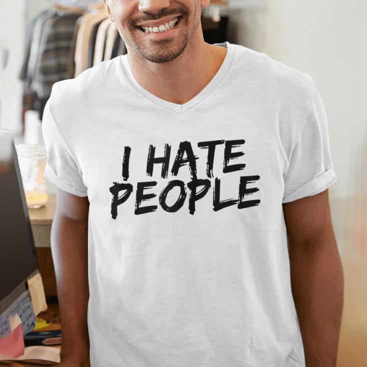 I Hate People Graffiti Introverts Meme Loner Men's V-Neck T-Shirt