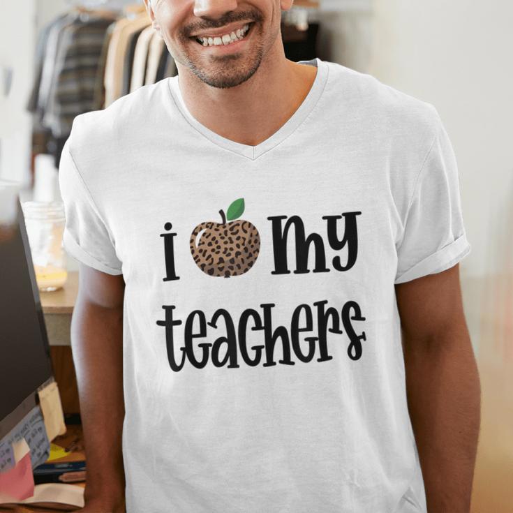 I Heart My Teachers I Love My Teachers Graduation Kids Teens Men's V-Neck T-Shirt