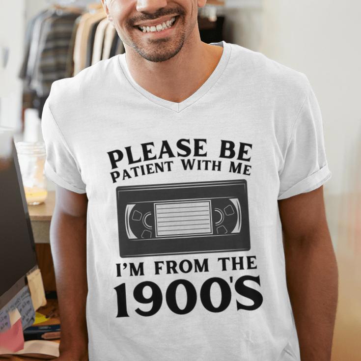 Over The Hill Please Be Patient I'm From The 1900s VHS Premium Tri-Blend Men's V-Neck T-Shirt