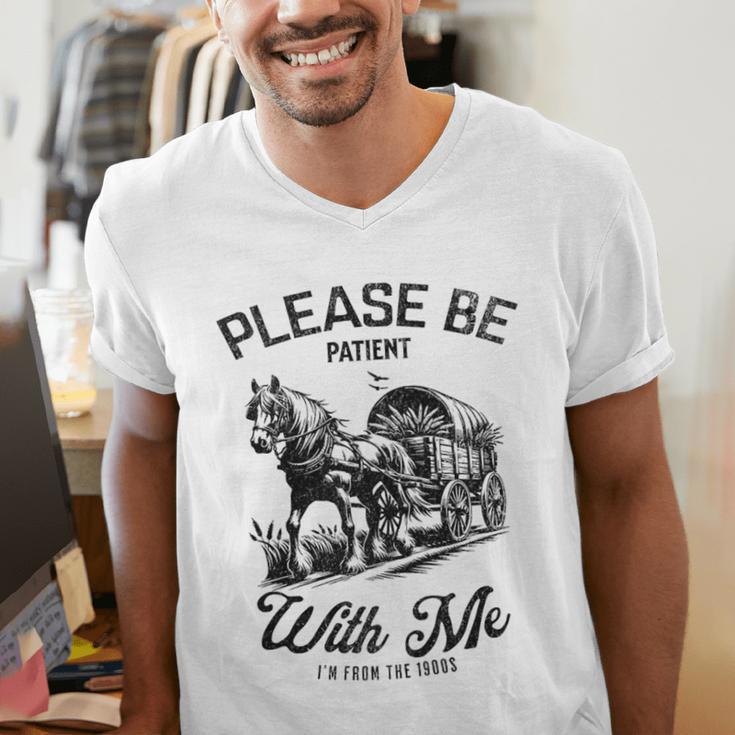 Horse Please Be Patient With Me I'm From The 1900s Men's V-Neck T-Shirt Horse Please Be Patient With Me I'm From The 1900s Men's V-Neck T-Shirt