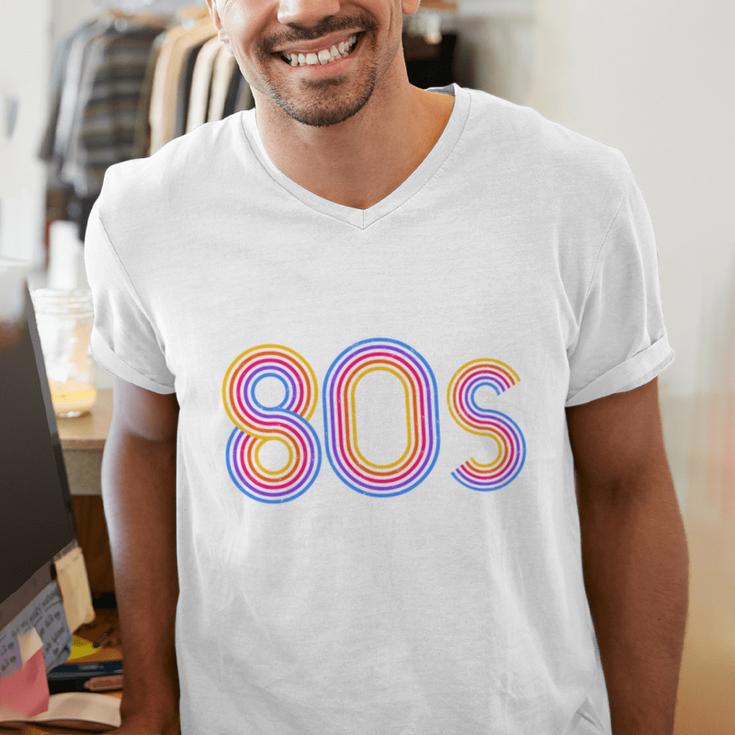 I'd Rather Be In The 80s Iconic Music Nostalgia Vintage Men's V-Neck T-Shirt