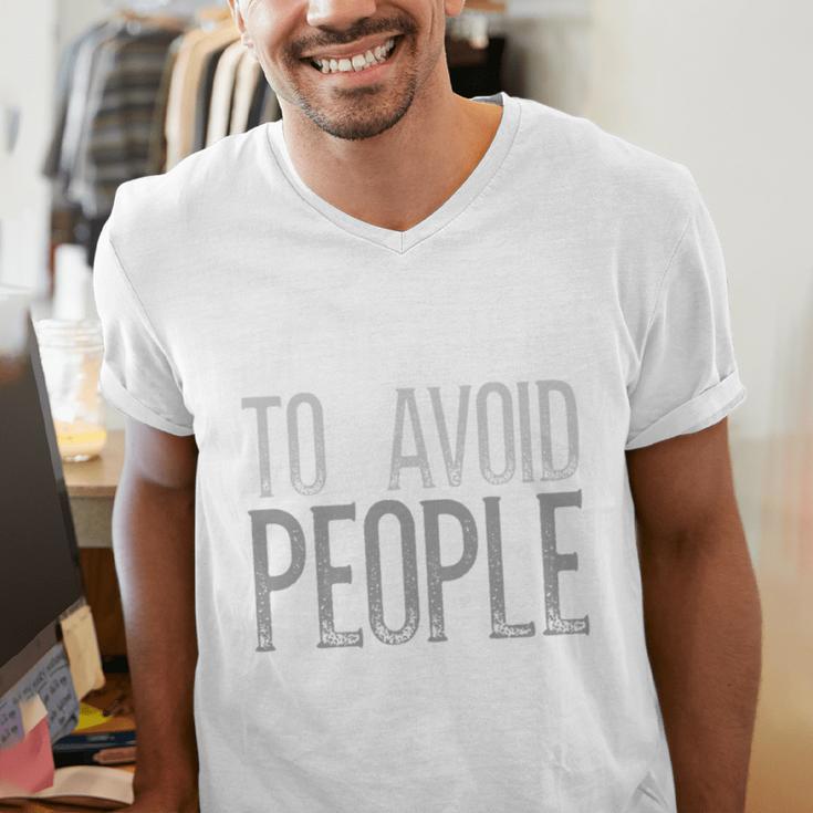 I'm Just Here To Avoid People Saying Sarcasm Introvert Men's V-Neck T-Shirt