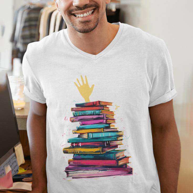 I'm OK Reading Books Library Bookworm Bookish Book Lover Men's V-Neck T-Shirt