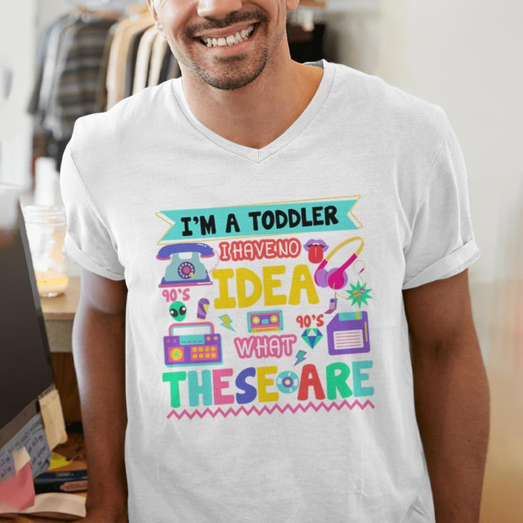I'm A Toddler I Have No Ideas Retro Vintage 90s Nostalgia Premium Tri-Blend Men's V-Neck T-Shirt