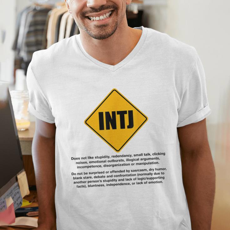 INTJ Warnings Architect Personality Type Introvert Men's V-Neck T-Shirt INTJ Warnings Architect Personality Type Introvert Men's V-Neck T-Shirt