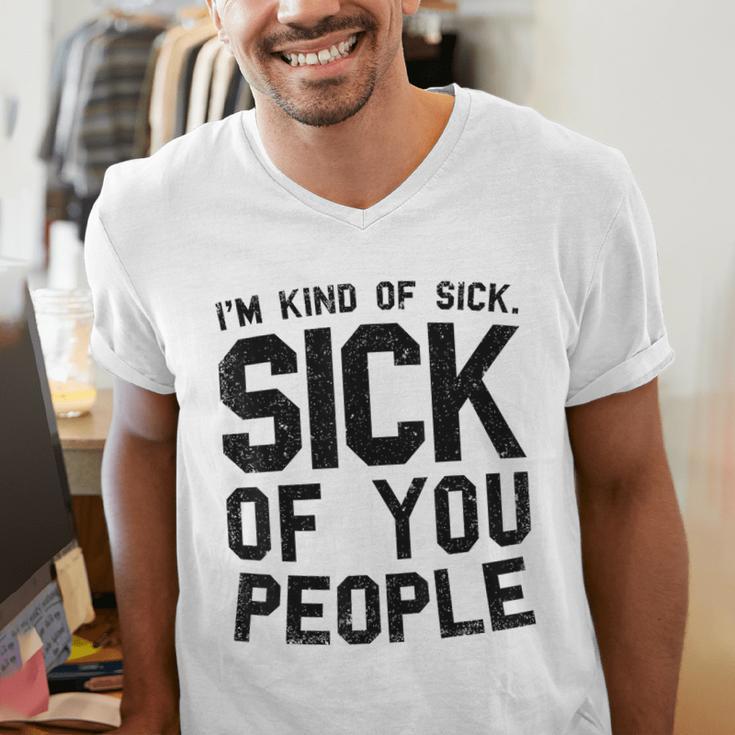 Introvert Men Women Sarcastic Saying Sick Of People Men's V-Neck T-Shirt