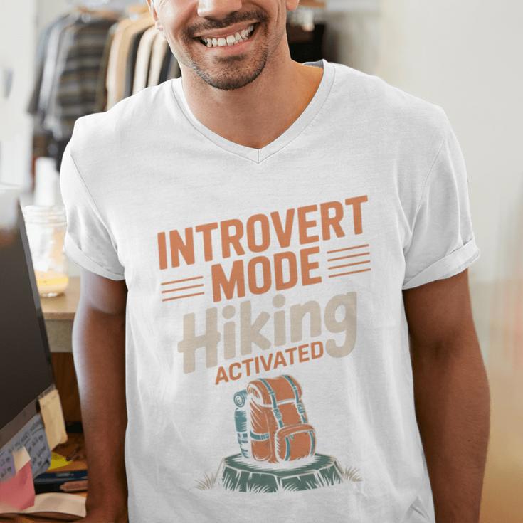 Introvert Mode Hiking Activated Hiker Men's V-Neck T-Shirt Introvert Mode Hiking Activated Hiker Men's V-Neck T-Shirt
