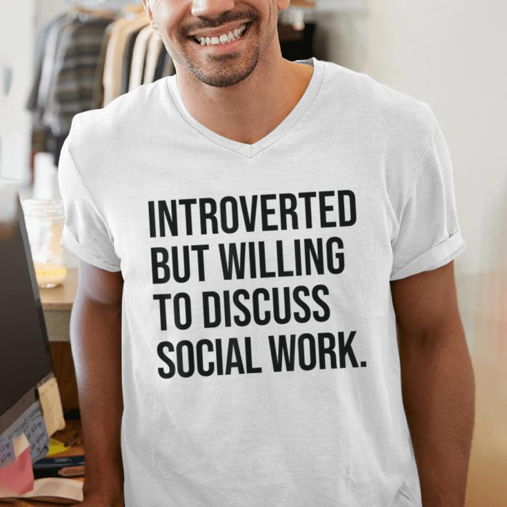 Introverted Caseworker Social Work Introvert Men's V-Neck T-Shirt Introverted Caseworker Social Work Introvert Men's V-Neck T-Shirt