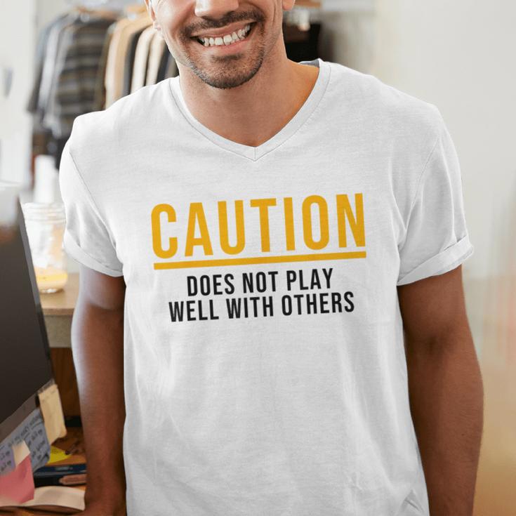 Introverted Does Not Play Well Competitive Athletic Men's V-Neck T-Shirt Introverted Does Not Play Well Competitive Athletic Men's V-Neck T-Shirt