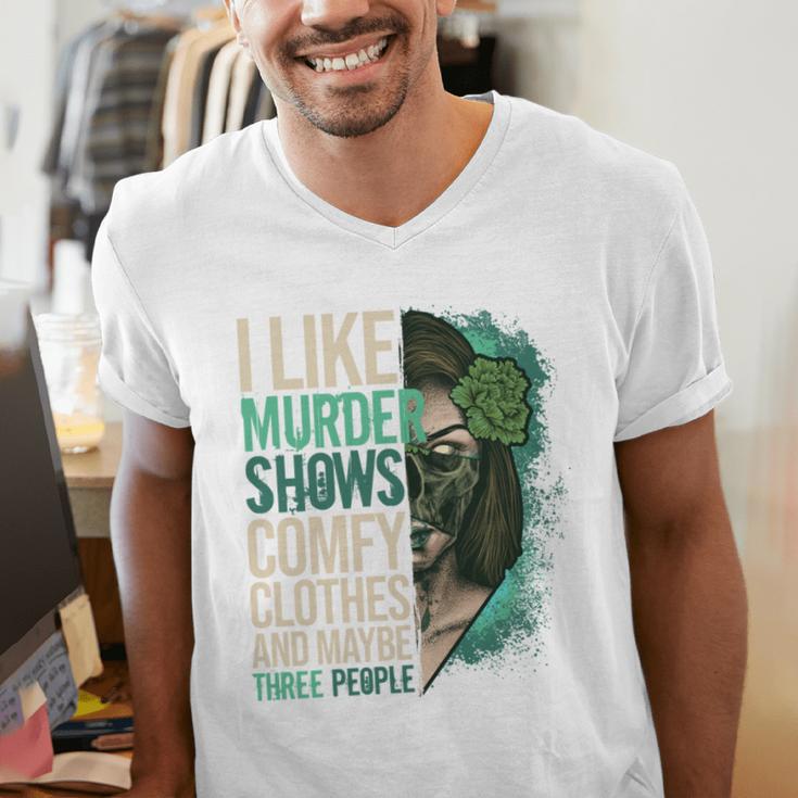 Introverted Murder Shows True Crime Lovers Introvert Men's V-Neck T-Shirt