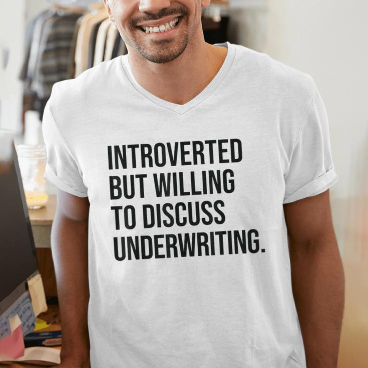 Introverted Underwriter Underwriting Introvert Men's V-Neck T-Shirt