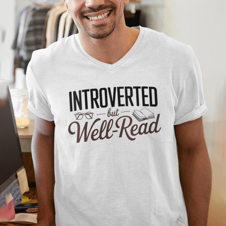 Introverted But Well-Read Book Lover Men's V-Neck T-Shirt