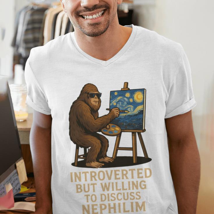 Introverted But Willing To Discuss Nephilim Men's V-Neck T-Shirt Introverted But Willing To Discuss Nephilim Men's V-Neck T-Shirt