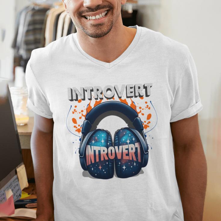 Introvert's Best Friend Noise-Canceling Headphones Men's V-Neck T-Shirt