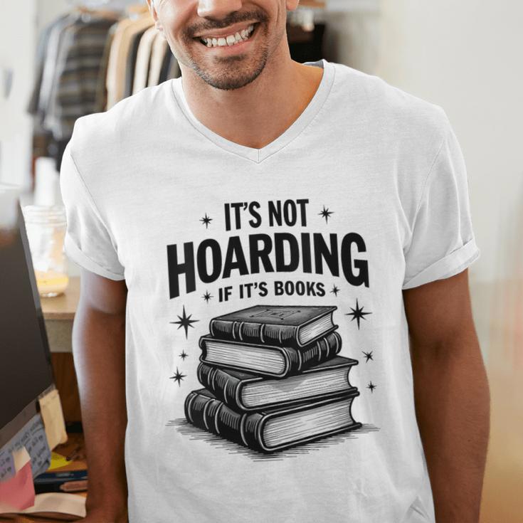 It's Not Hoarding If It's Books Book Lover Readers Men's V-Neck T-Shirt