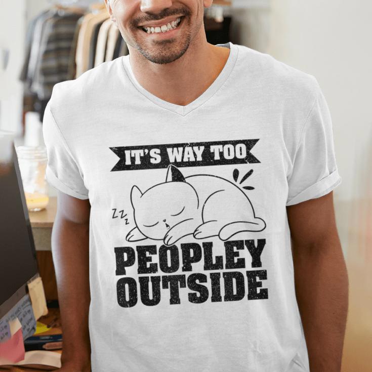 It's Way Too Peopley Outside Anti Social Introvert Men's V-Neck T-Shirt