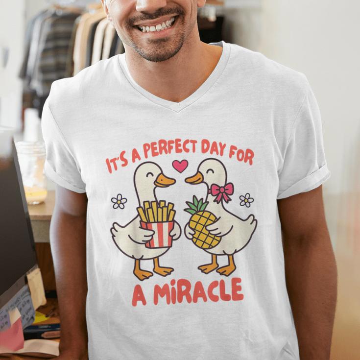 IVF Mom Dad Embryo Transfer Day It's A Day For A Miracle Men's V-Neck T-Shirt