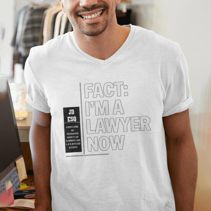 JD ESQ Law Graduate Fact I’m a Lawyer Now Graduation Men's V-Neck T-Shirt