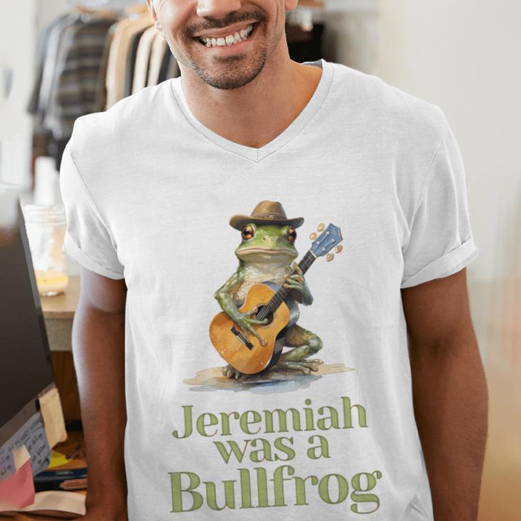 Jeremiah Was A Bullfrog A Classic Rock Nostalgia Trip Premium Tri-Blend Men's V-Neck T-Shirt