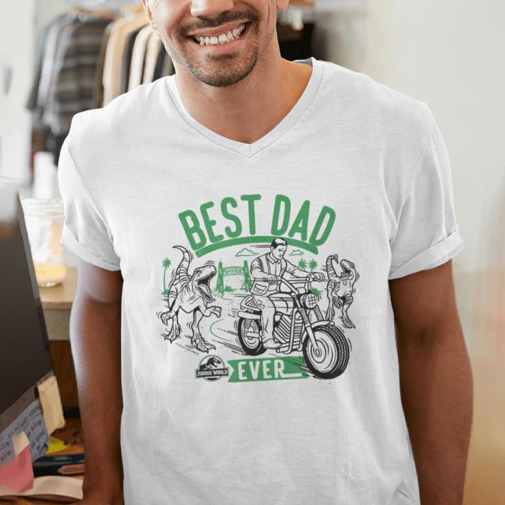 Jurassic World Best Dad Ever Men's V-Neck T-Shirt