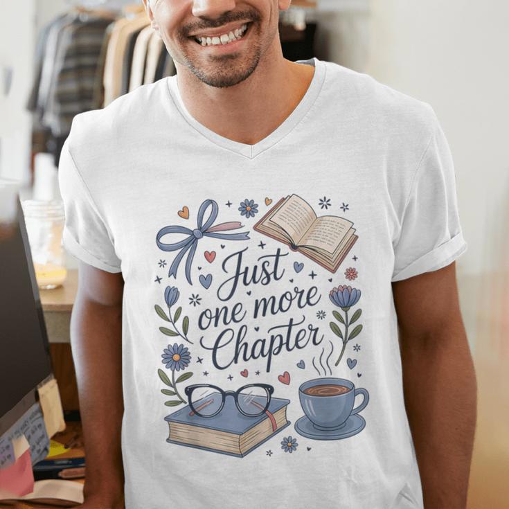 Just One More Chapter Book Lover Reading Quote Men's V-Neck T-Shirt