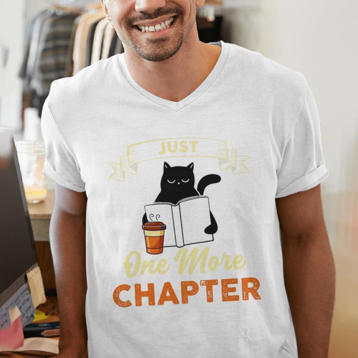Just One More Chapter Fun Cat Coffee Reading Book Premium Tri-Blend Men's V-Neck T-Shirt Just One More Chapter Fun Cat Coffee Reading Book Premium Tri-Blend Men's V-Neck T-Shirt