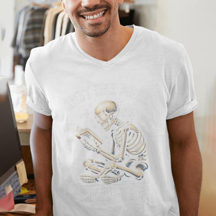 Just One More Chapter Reading Skeleton Book Lover Premium Tri-Blend Men's V-Neck T-Shirt Just One More Chapter Reading Skeleton Book Lover Premium Tri-Blend Men's V-Neck T-Shirt