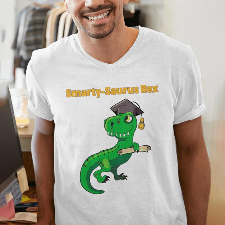 Kids Cute Graduation Dinosaur Smarty Saurus Kinder VPK Pre-k Grad Men's V-Neck T-Shirt