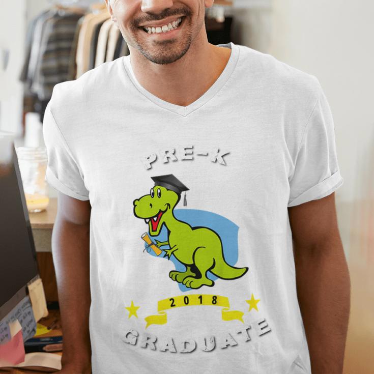Kids Dinosaur Pre-K Graduation TShirt Kids Preschool Graduation Men's V-Neck T-Shirt