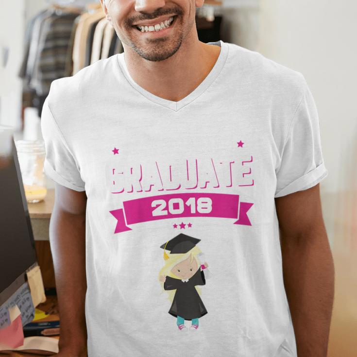 Kids Kindergarten Graduate 2018 Graduation Girls Men's V-Neck T-Shirt
