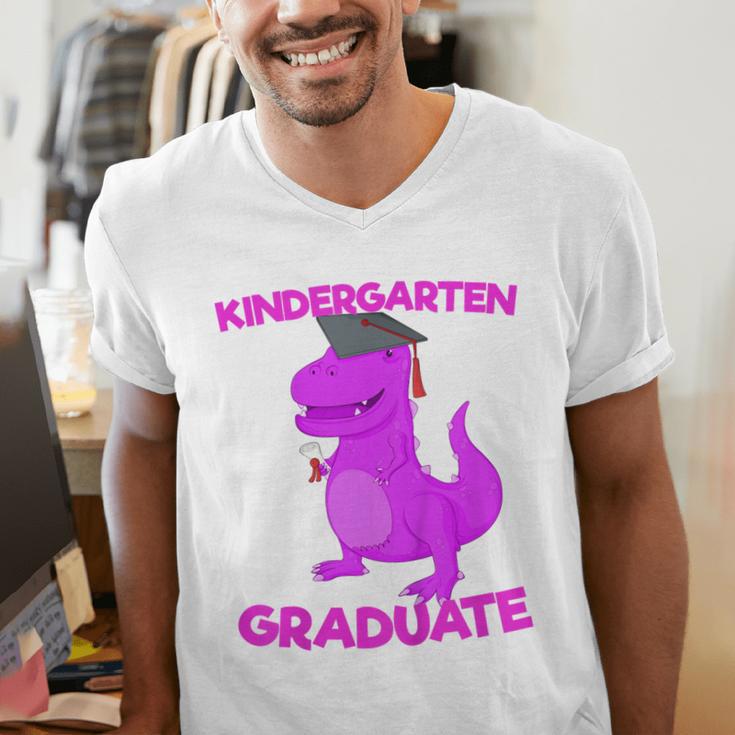 Kids Kindergarten Graduation Idea For Girls Dinosaur Men's V-Neck T-Shirt