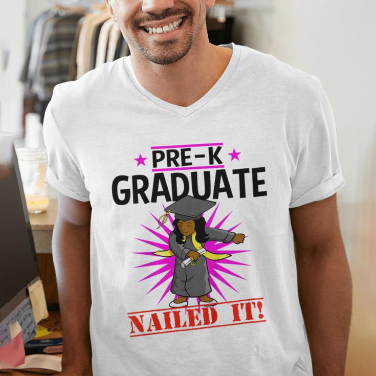 Kids Pre K Graduation Flossing Girl Nailed It Graduate Girls Men's V-Neck T-Shirt