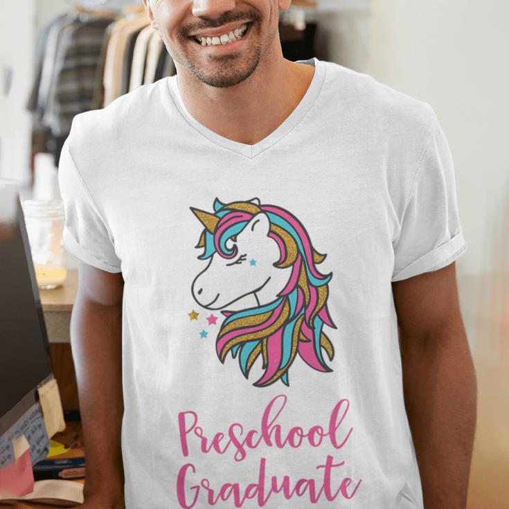 Kids Unicorn Preschool Graduation Men's V-Neck T-Shirt