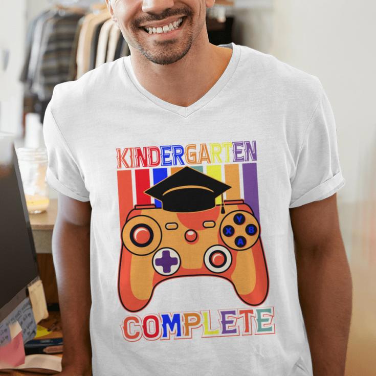 Kindergarten Graduation Level Complete Gamer Graduation Kids Men's V-Neck T-Shirt
