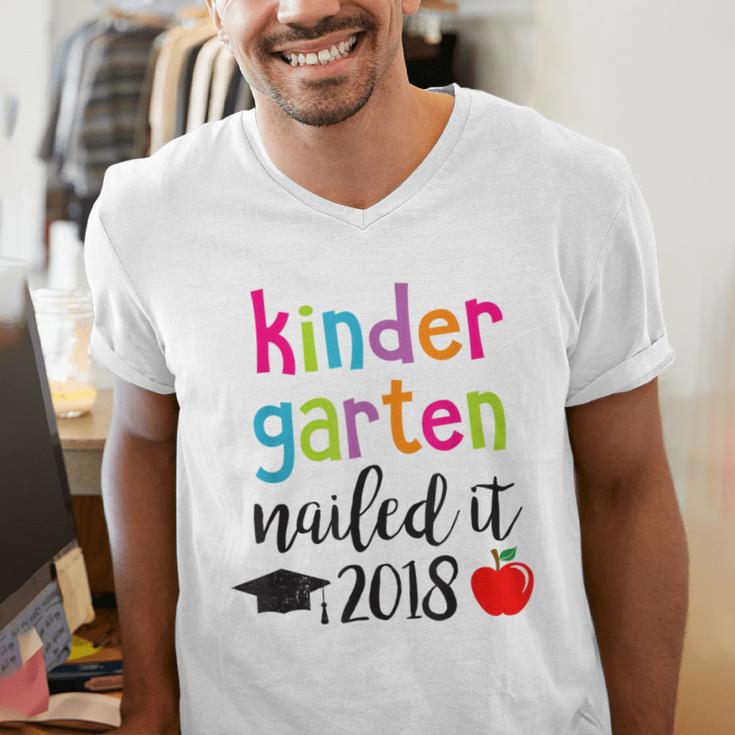 Kindergarten Nailed It 2018 Class Graduation T-Shirt Men's V-Neck T-Shirt