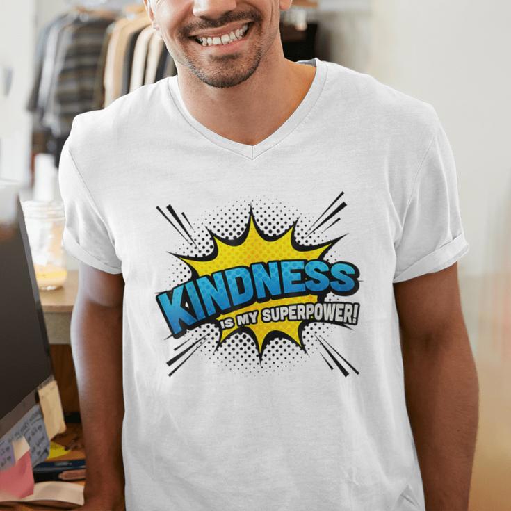 Kindness Is My Superpower Retro Comic Book T-Shirt Men's V-Neck T-Shirt