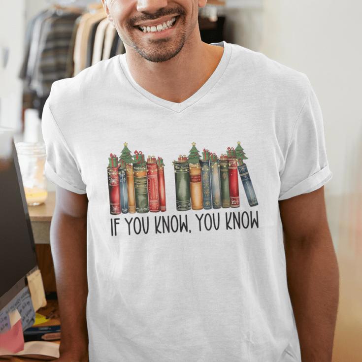 If You Know You Know 6 7 Reading Books Christmas Men's V-Neck T-Shirt