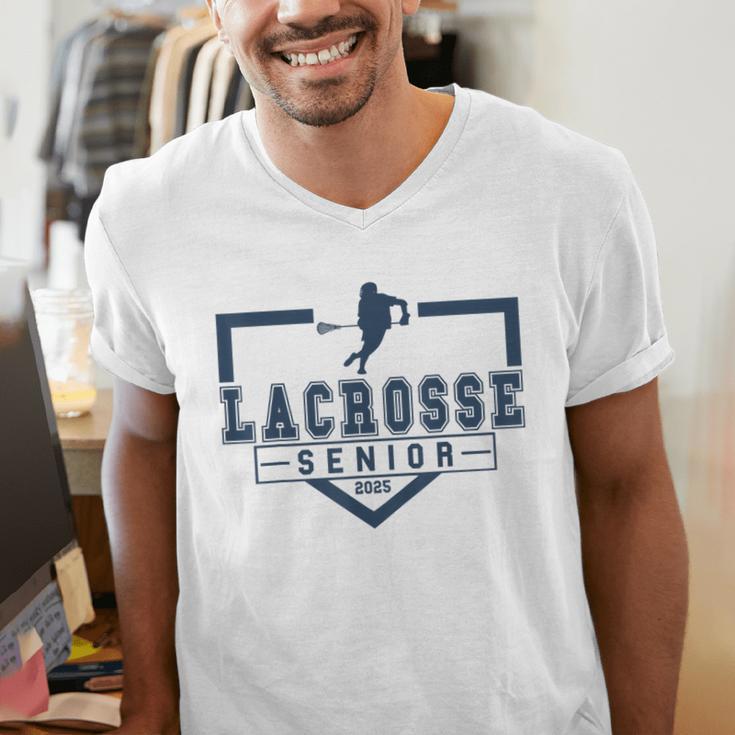 Lacrosse Senior Night Lacrosse Senior 2025 Graduation 33 Men's V-Neck T-Shirt