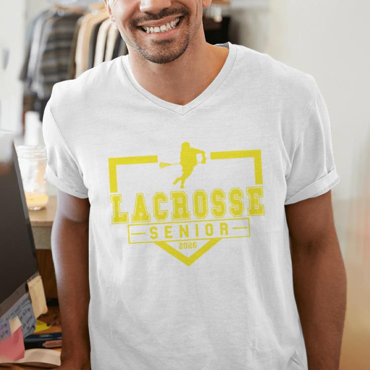 Lacrosse Senior Night Lacrosse Senior 2026 Graduation 20 Men's V-Neck T-Shirt
