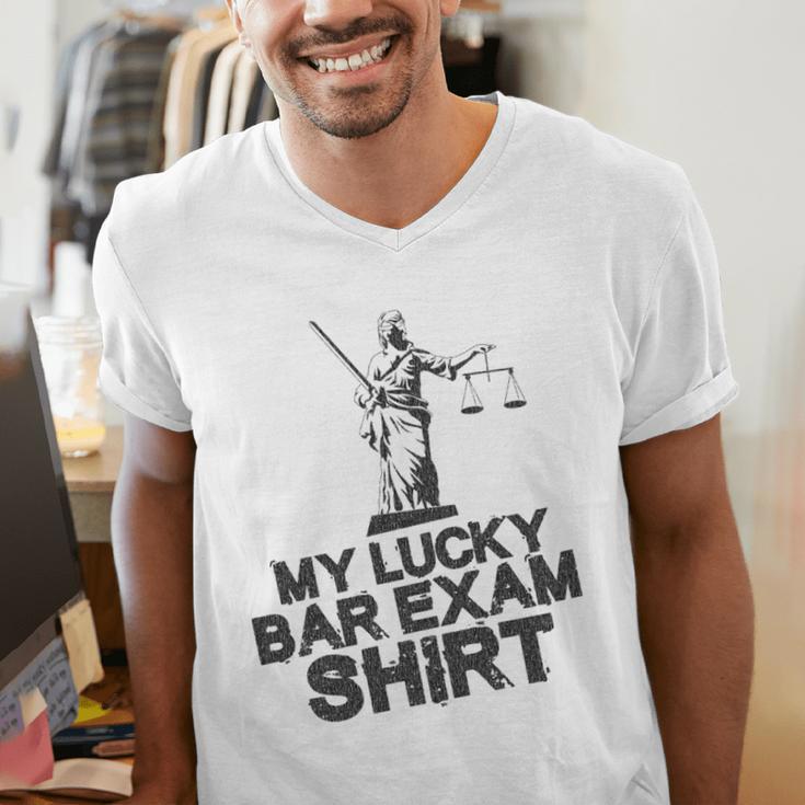 Law School Graduation My Lucky Bar Exam Shirt Lawyer Men's V-Neck T-Shirt