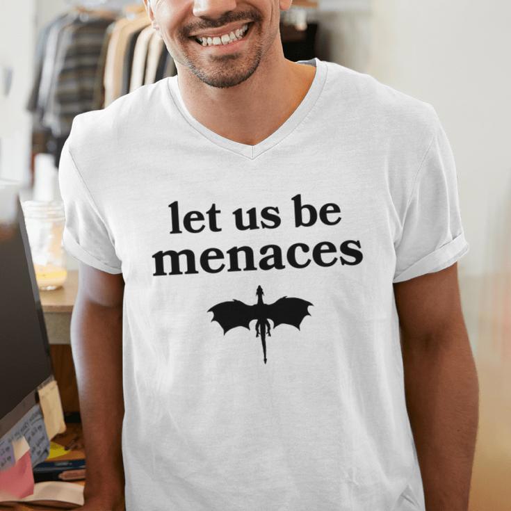 Let Us Be Menaces Dragon Book Lover Men's V-Neck T-Shirt Let Us Be Menaces Dragon Book Lover Men's V-Neck T-Shirt