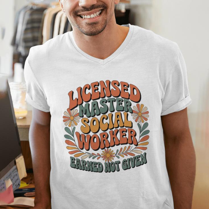 Licensed Social Worker Masters MSW LMSW Graduation 2026 Premium Tri-Blend Men's V-Neck T-Shirt