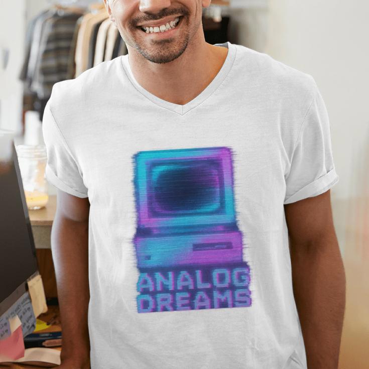 Lofi Reverie Analog Dreams Pixel 90s Desktop VHS Nostalgia Men's V-Neck T-Shirt
