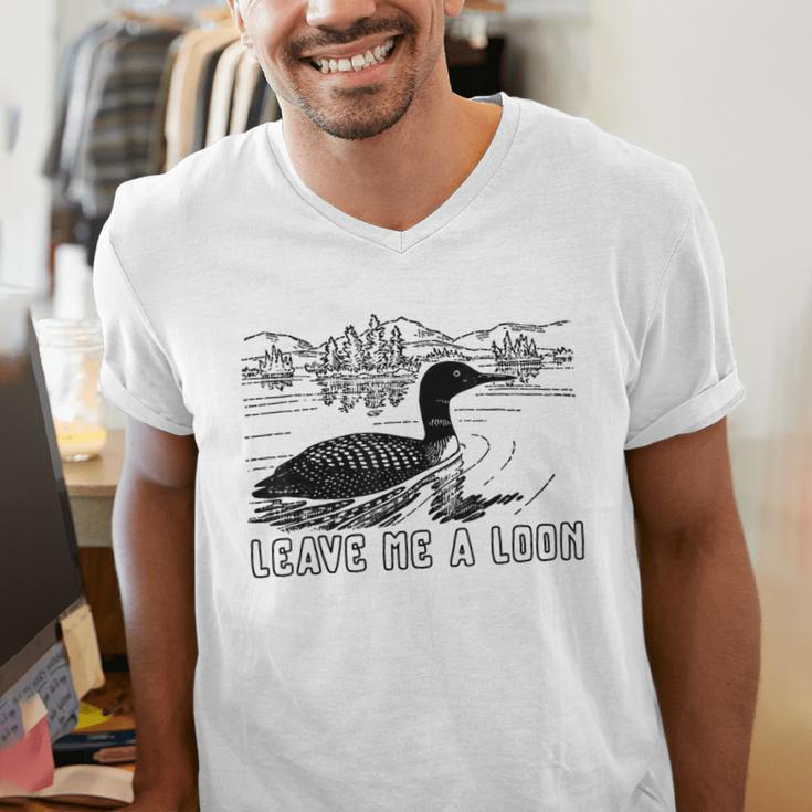 Loon Bird Pun Leave Me A Loon Nature For Introverts Men's V-Neck T-Shirt