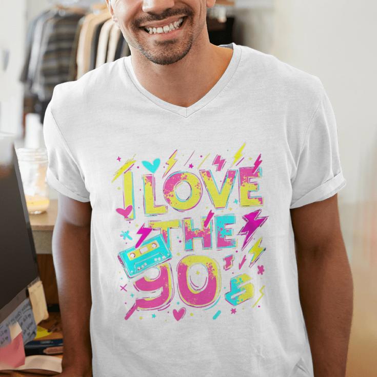 I Love The 90'S 90s Retro Nostalgia Premium Tri-Blend Men's V-Neck T-Shirt
