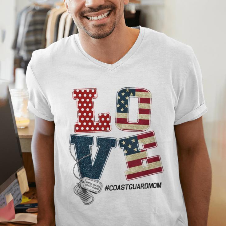 Love Coast Guard Mom Proud Coast Guard Graduation Mom Men's V-Neck T-Shirt