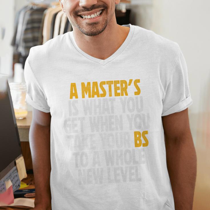 Master Degree When You Take Bs To New Level Graduation Premium Men's V-Neck T-Shirt
