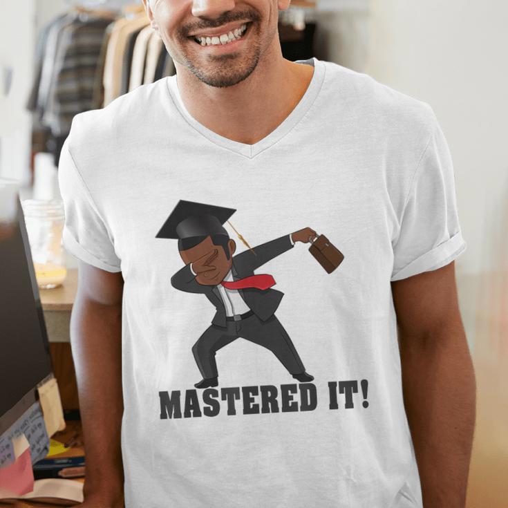 Masters Graduation Mastered It Dabbing Man Tee Men's V-Neck T-Shirt